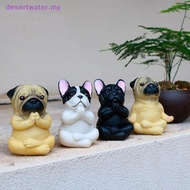 DWMY Meditation Dog Statue Dog Statue For Car Decoration Zen Yoga Dog Figurine Meditation Pug Statue