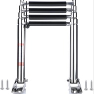 4 Step Boat Accessories Marine Hardware Under Boat Ladder AISI Stainless Steel Boarding Telescoping 
