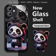 Cute Cartoon Casing OPPO Reno 9 8 7 Pro 10 Pro+ 6 5 7se 8Z 7Z Find X6 X5 Pro A93S A92S A78 5G K10 K10x K9 K9s R17 R15 Dream A11 A11x Anime Panda Case Tempered Glass Protector Cover