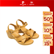 Sandal nữ đế bằng 6cm Pierre Cardin quai chéo thời trang quai hậu khóa cài kim loại 283