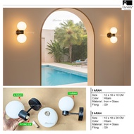 D1221 D1222 Black milk glass wall lamp 1 direction 2 direction minimalist living room bed side sink 