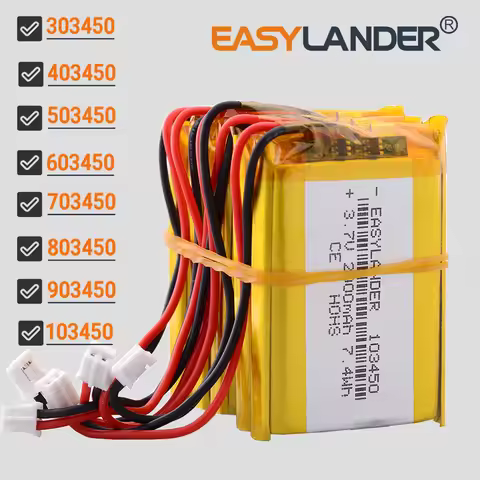 5Pcs/Lot JST2.0 2P 303450 403450 603450 703450 803450 903450 3.7V 2000mAh 103450 Lithium Li-ion Poly