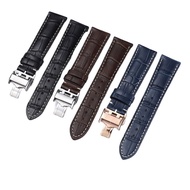 Longines Watchband Suitable for Craftsman Moon Phase Comcast Gorgeous Genuine Leather Butterfly Buck