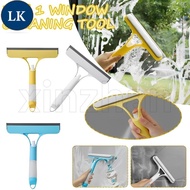 LK Multi-Purpose Car Windshield Shower Door Washing Kit Double-sided Car Window Squeegee Wiper 3 In 