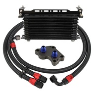 Oil Cooler 10Row +Filter Adapter Kit Fit For BMW Mini Cooper S  Supercharger R50 R52 R53 1.6L Engine
