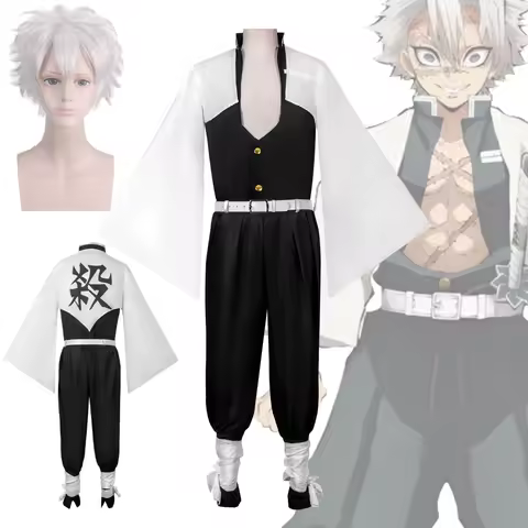 Anime Shinazugawa Sanemi Cosplay Costume Wig Halloween Party Suit