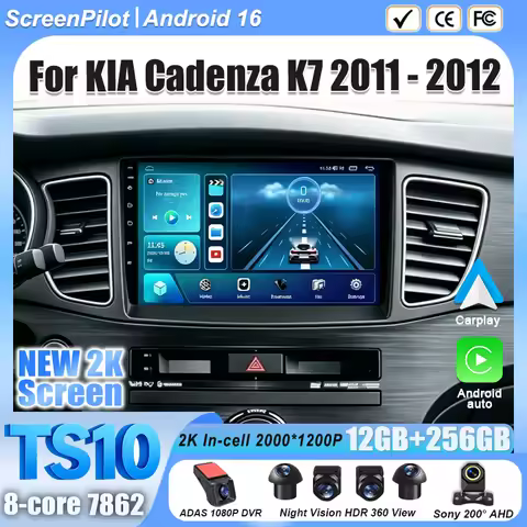 Android 16 For KIA Cadenza K7 2011-2012 Car Radio Stereo Head Unit Multimedia Video Player GPS Navig
