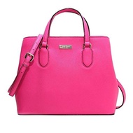 Kate Spade Evangelie Laurel Way Safiano Leather Peony Pink Satchel Crossbody Top Handle Handbag