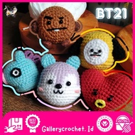 GANTUNGAN Amigurumi bt21 knitted keychain | Amigurumi bt21 keychain small and large version