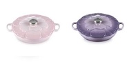 Le Creuset 花瓣造型琺瑯鑄鐵淺底鍋 26厘米 粉紅 紫色