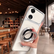 TTTJ Case For OPPO Reno 8T 5G Brand New Leather Pattern Folding Metal Stand Phone Case Large Window 