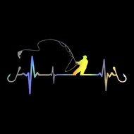 Automobile Sticker Bumper Stickers Paper Heartbeat ECG Bumper Stickers Fishing Styling Funny Car Sti