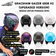 (UPGRADED VERSION) GRACSHAW G838 GAIZER V2 HELMET ORIGINAL (GRACSHAW G838 GAIZER V2 ORIGINAL PLAIN C