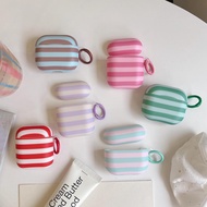 Korean Cute Frosted Stripe Phone Case with Pendant for Airpods 3 2 1 Airpods Pro 4 3 2 1 Airpod2 Ear