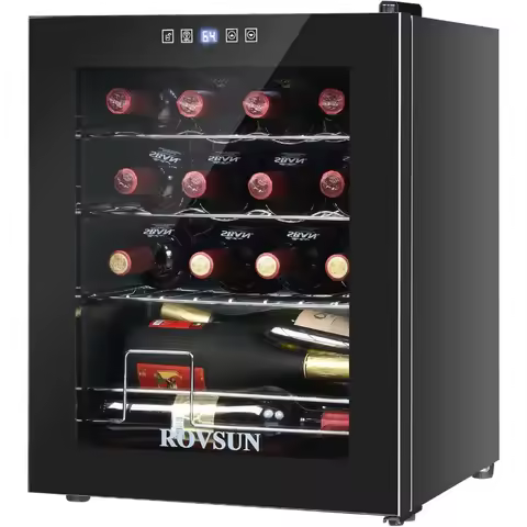 16 Bottle Wine Cooler Refrigerator Compressor Fridge Chiller With Digital Temperature Display Freest