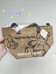 日本中古絕版sanrio三麗鷗mr bear's dream熊先生 藤袋 手挽袋 購物袋