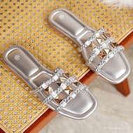 Bohemian Rivet Slippers - Women's Open-Toe Flat Sandals