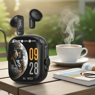HTC NE72 Touch Screen AI Translator Earbuds, Bluetooth 6.0 Dual Mode, TikTok Controls, 40H Battery, 