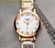 特惠百貨浪琴手錶開創者系列超薄瑰麗石英心腕錶L2.821.4.116 直徑30mm厚8m