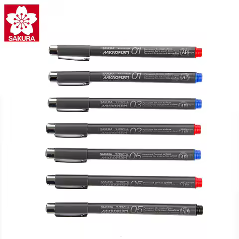 Sakura Pigma Micron Pen EOK 01/03/08 Black Blue Red Pigment Ink Waterproof Fineliner Markery Drawing
