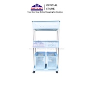 3-Tier Laundry Basket Rack Contains 4 Baskets Trolly Laundry Basket Clothes Basket