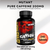 [EXP:06/2028] Mutant Caffeine 200mg 240tabs Pharmaceutical Grade Pure Pill Supplement Boosting Energ