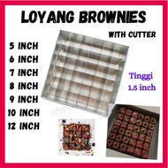 Loyang Brownies Cutter Acuan Mould Brownie Pan 8x8 inci Acuan Brownies Tray Sekat 10x10 Cookies Alum
