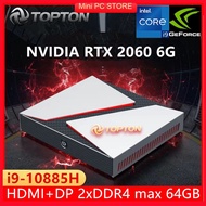 Intel เกมส์ PC Topton I9 10885H I7 10870H คอมพิวเตอร์ขนาดเล็ก NVIDIA RTX 2060 6G Windows 11/10เดสก์ท็อป NVME SSD เกมเมอร์คู่ DDR4