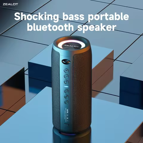 zealot_S51PRO Bluetooth Speaker Outdoor IPX5 Waterproof 40W BT5.3 Loudspeaker Stereo Surround Speake