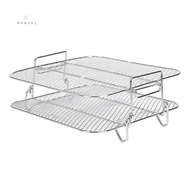 Air Fryer Rack For  5.5L Air Fryer, 2 Tier Air Fryer Grill/Shelf/Dehydrator Rack Square ,Air Fryer P