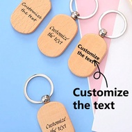 1-12 chiếc móc chìa khóa gỗ vuông hình lá chắn tình yêu tròn móc chìa khóa trống cho đồ dùng thủ côn