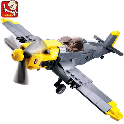 289PCS WW2 Air Force BF-109 Fighter Building Blocks Sets Military Plane Model Bricks Figures Educati