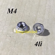 M4 - 20 4mm TEMPLE NUTS - 4mm TEMPLE NUTS
