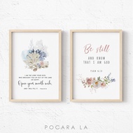 Wall Decoration Bible Verse Poster Frame Floral Pattern Christian Motivational Decoration