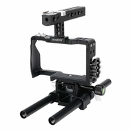 Andoer Professional Video Cage Rig Kit Film Making System w/ 15mm Rod for Sony A6000 A6300 A6500 ILD