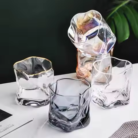 Japanese Twisted Whisky Glass Creative Bar Shochu Glass 150ml Beer Glass Household Water Glass Exqui