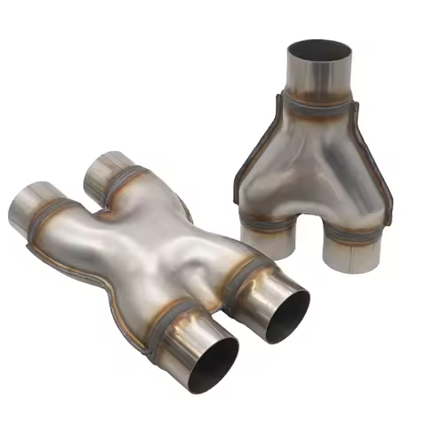 Universal Car Exhaust Y-Pipe Stainless Steel Exhaust 3-Way Pipe H-Pipe 4-way Adapter Connector Exhus