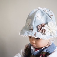 手作清雅小白花嬰兒帽子圍巾髮帶禮物套裝