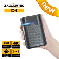 ZAOLITGHTEC D4 Mini 3D 4K Projector 1080P Smart Android Wifi LED DLP Home Theater Outdoor Portable Mini Projector with B