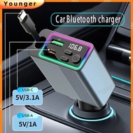 Car Bluetooth Charger PD30w+QC3.0 With Type-C Interface Fast Charging Data Cable, Adapter Compatible