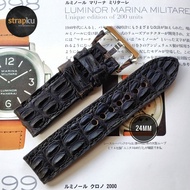 24mm • Genuine Croco Hornback Straps Leather Handmade Tali Jam Tangan • Vintage Rough Hornback Croco
