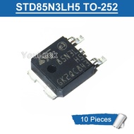 10pcs 85N3LH5 STD85N3LH5 TO-252 30V/80A N-channel MOSFET Transistor New Original