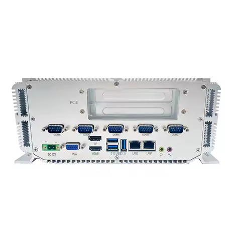 Silver Embedded Fanless Mini PC With 11th Gen 11800HQ CPU DDR4 8G RAM 128G SSD M.2 3 USB 3.0 4 USB 2