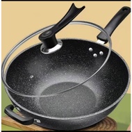 With Lid cover 32CM Non-Stick WOK PanKitchenlron Frying Pan