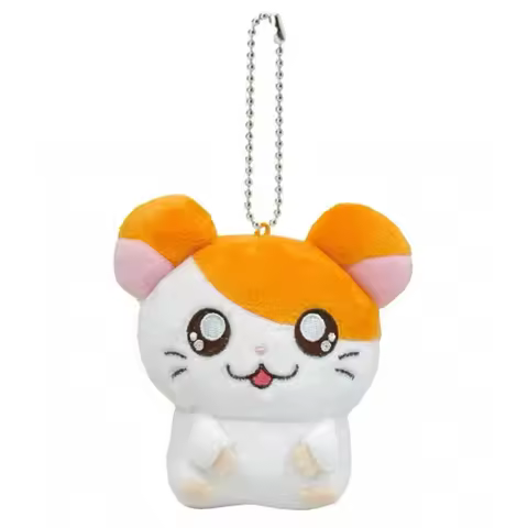 Hamtaro Hamster Plush Keychain Ball Chain Anime Kawaii Cute Women Bag Keychains Mascot Charm Keyring
