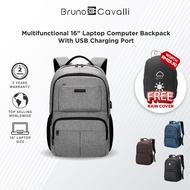 BRUNO CAVALLI Multifunctional 16" Laptop Computer Backpack with USB Charging Port BN09-BN8655-18 Lap