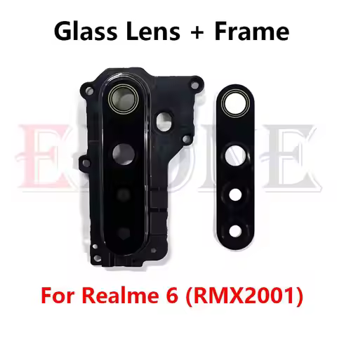 For Realme 6 7 Back Camera Glass Lens Cover With Frame Replacement Parts