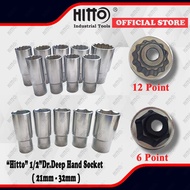 [ HITTO ] 21MM - 32MM 1/2" Dr. Deep Hand Socket / Box Socket / 6point Socket / 6 Point & 12 Point