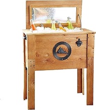 Rustic Outdoor Beverage Cooler for Patio - 45 Qt. - Rustic Brown
