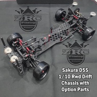 ZRC Sakura D5S RWD Drift Chassis With Option Part Fifth Element Carbon Fiber Usukani PDS Lower Arms 